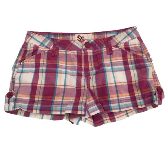 SO Purples & Pinks Plaid Shorts (Size 1) - Picture 1 of 4